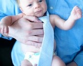Baby Boy's Tie - Light Blue Seersucker Kid's Necktie