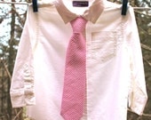 Boy's Tie - Hot PInk Fuchsia Seersucker - any size