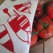 Lobster Buoy Tea Towel - Organic Linen- Screen Printed Dish Towel