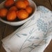 Tea Towel-Organic Linen- Queen Anne's Lace- Hand Screen Printed Dish Towel