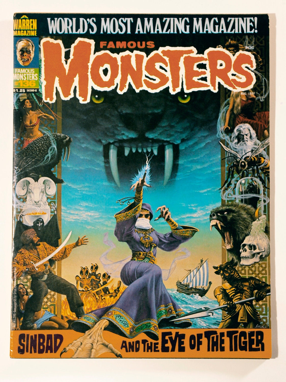 Vintage science fiction, fantasy, horror magazine- Famous Monsters no. 136 Aug. 1977