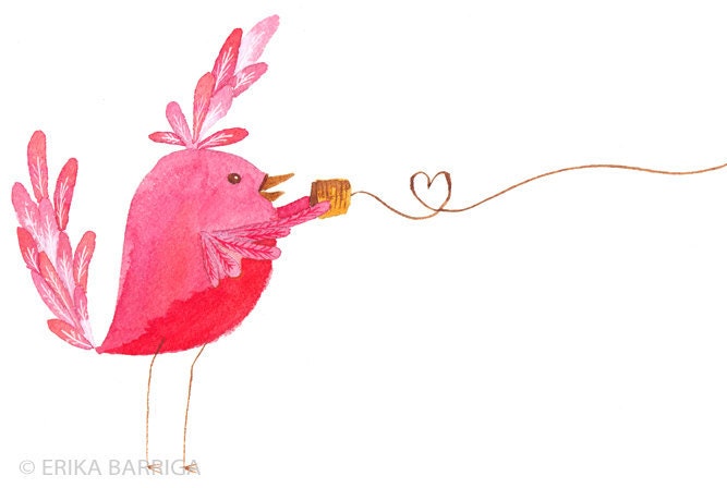 Bird Call Watercolor Print