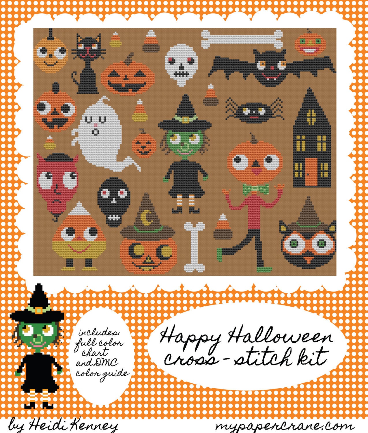 Halloween Frenzy cross stitch pattern PDF