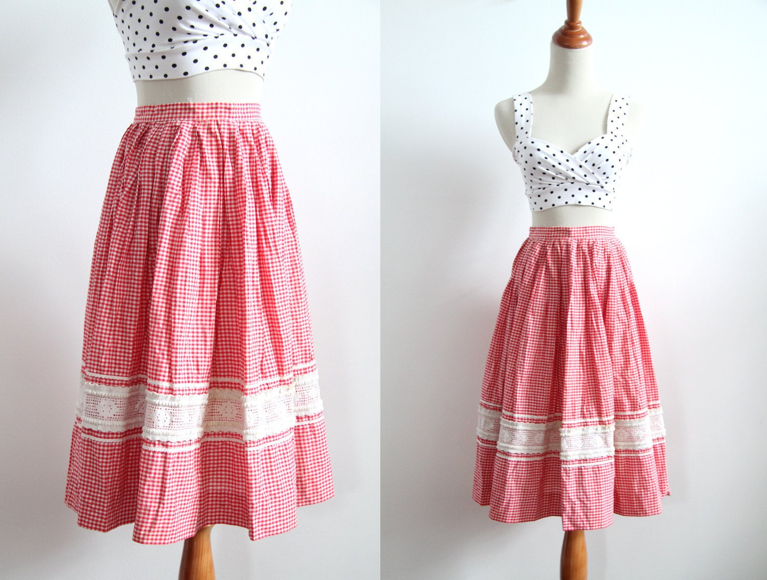 Red Gingham Circle Skirt