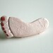 80s Handmade Foot Brooch - Metallic Pastel Pink
