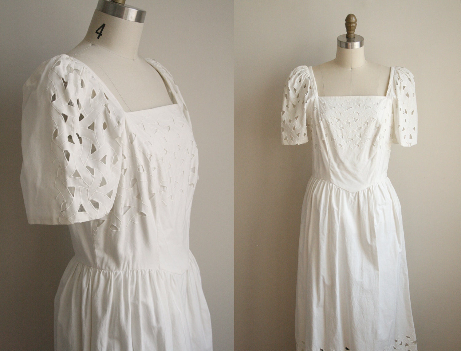 Cuttout Cotton Wedding Dress