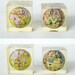 Vintage 70s Lucite Cube Paperweight.  Yellow Globe.