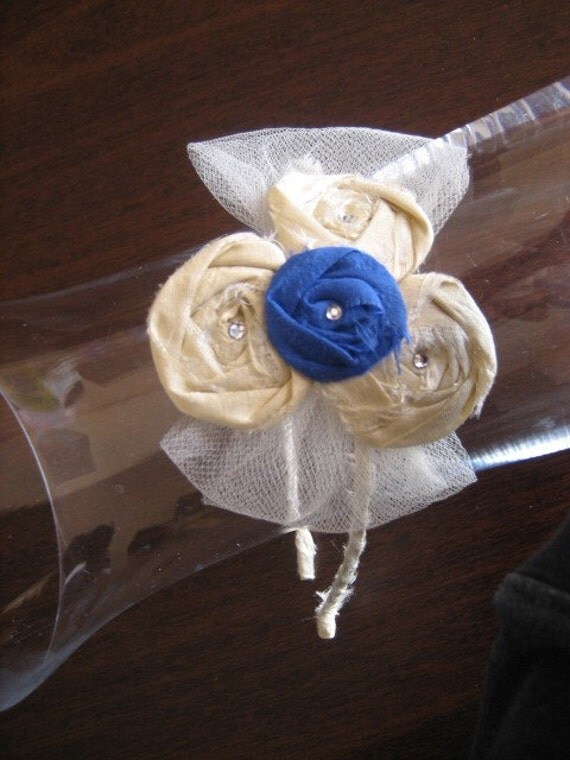 RIA Headband - Silk Dupioni Rosette Headband with Tulle