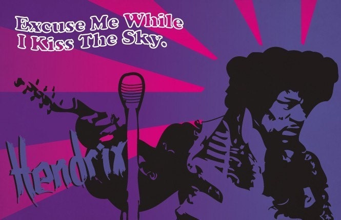 Jimi Hendrix Purple Haze Colorway Print 11x17 - Famous Seniors