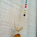 Yellow Gold Druzy With Leather and Raindow Agate Stone Necklace