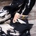 THE LASSO - black and white scarf