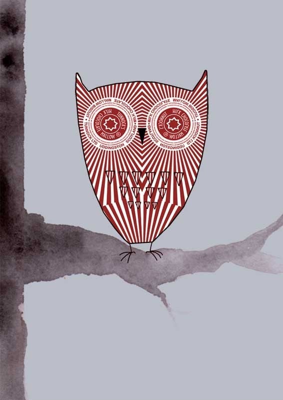 Teacake Owl - Original Digital Print