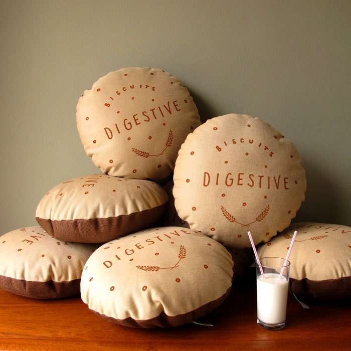 Chocolate Digestive Screen-Printed Cushion