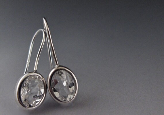 READY TO SHIP White Topaz Set Earrings