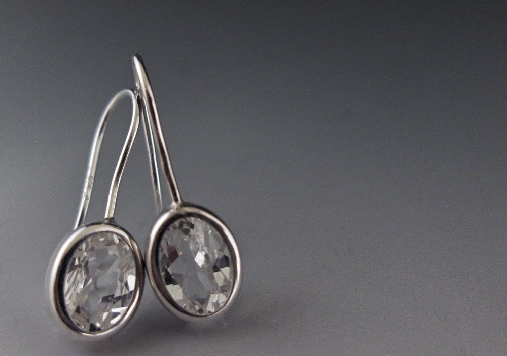 READY TO SHIP White Topaz Set Earrings