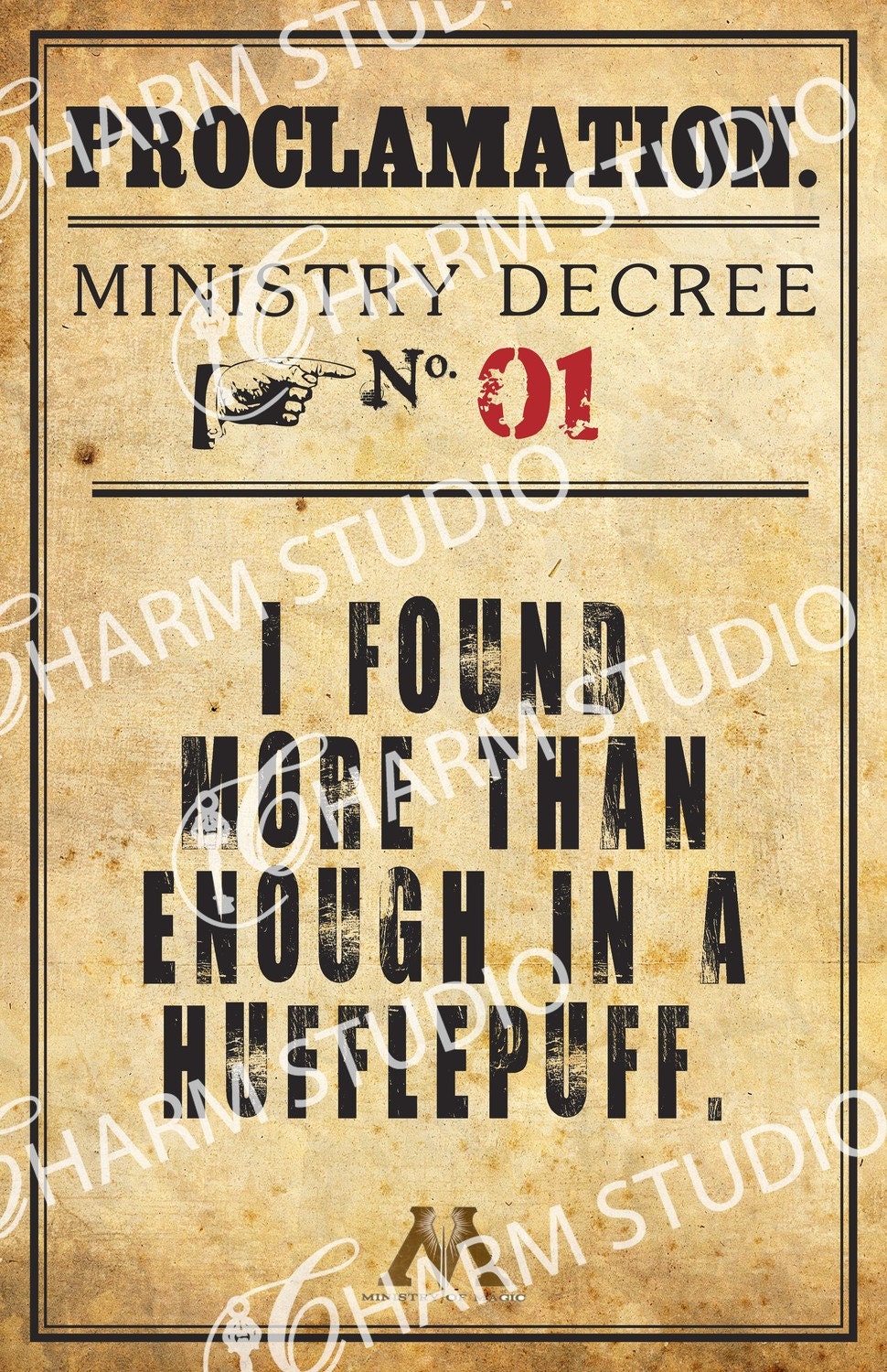 12x18 Proclamation Hufflepuff print