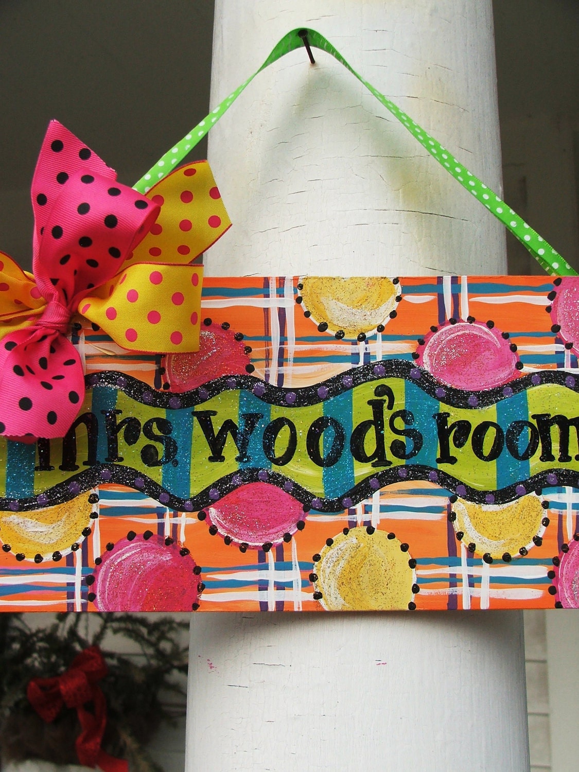 teacher gift, design your own, personalized, art, ORigInaL  SEASONAL arTwORk.....WhImsIcaL hand painted....name plaques