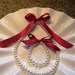 Little Girl Pearl and ribbon Necklace and Bracelet set perfect for flower girl gift or first pearls. Custom made just for you