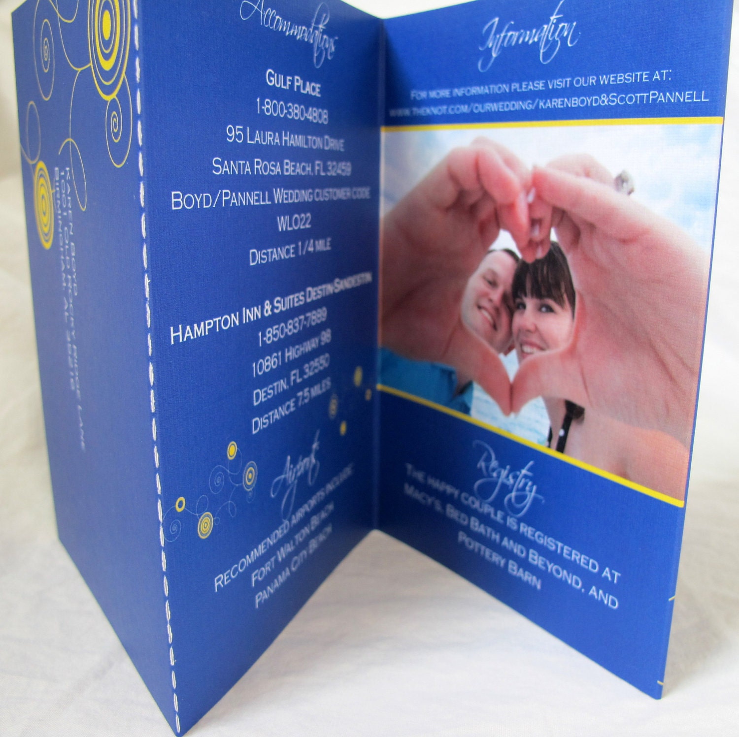 Accordion Fold Wedding Invitation - with PERFORATED RSVP CARD - Scott & Karen (72)