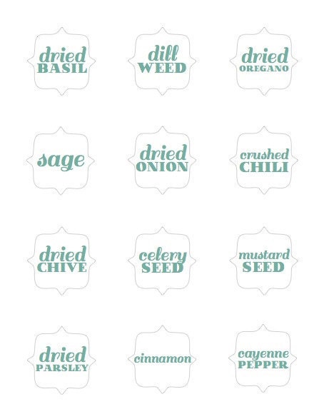 Printable Kitchen Spice Labels - 24 Labels for your Spice Pantry