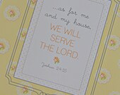 As for me and my house, we will SERVE THE LORD scripture 8x10 art print- vintage wallpaper