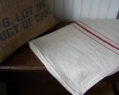 French Grain Sack Style Table Runner - Red  20 x 73 inch