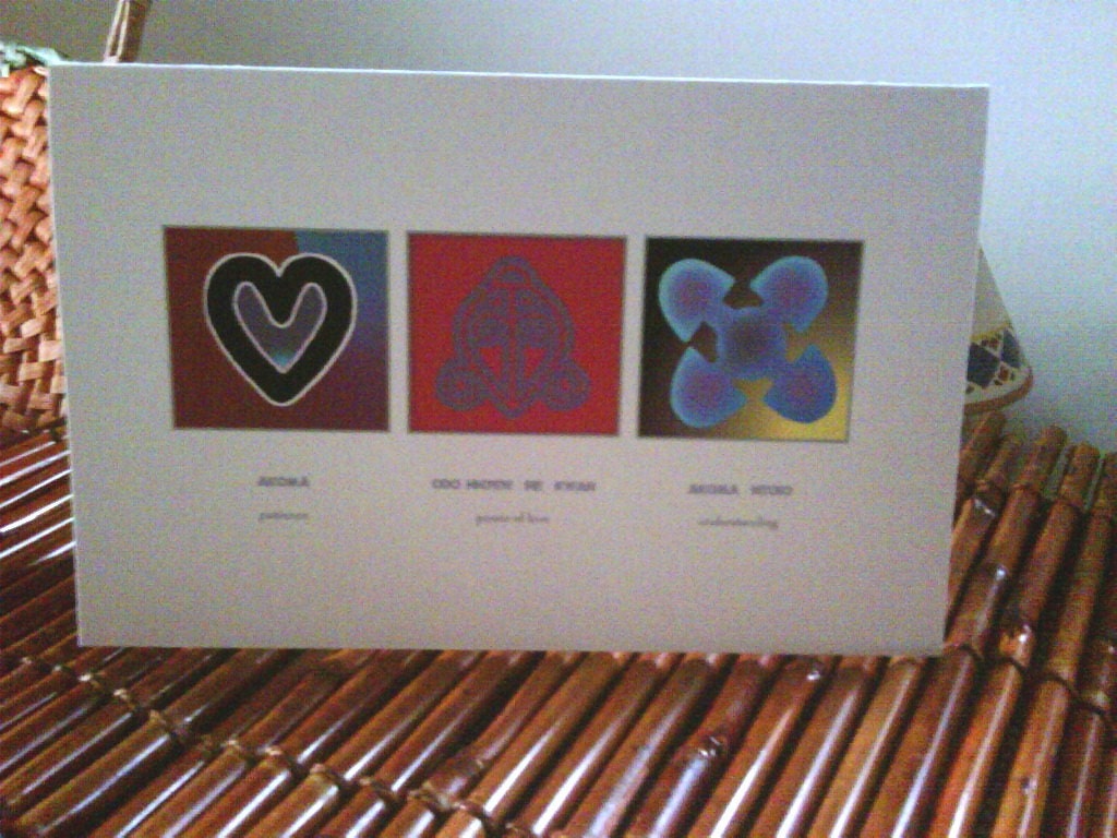Adinkra Love Symbols Greeting Cards - Purple Hues - Set of 6