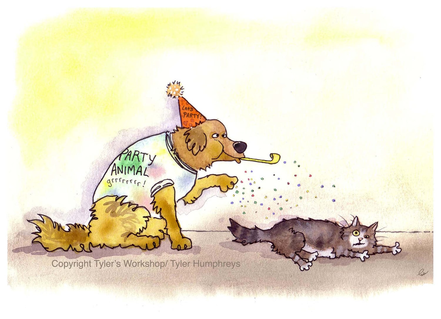 Cartoon Dog Birthday