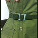 Steel boned military under bust buckle corset OAK