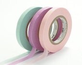 NEW- Japanese Washi Masking Tapes / 6mm Slim Sakura Pink, Minty Blue & Lavender (A) for Decorations, Gift Wrapping, Baby Shower, Weddings