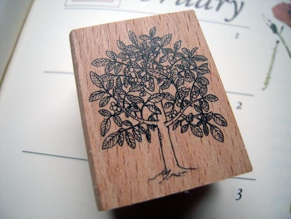 New-Pretty Japanese Tree Wooden Rubber Stamp (STP-050) for cards, tags invitations making, scrapbooking, packaging