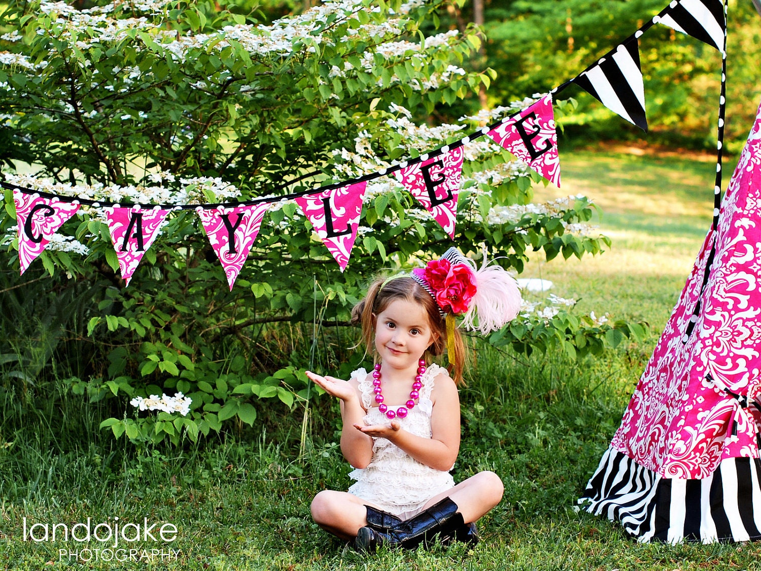 BOUTIQUE Tee Pee - The Posh Play Tent - Choose from our wide selection of DAMASKS and STRIPES