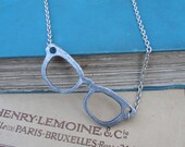 Antiqued Reading Glasses Long Chain Pendant