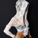 Wrap Top / lace crop top / black/ white /ivory HWL-IV