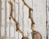 Bridesmaids Bronze Branch Earrings with Smokey Quartz Custom