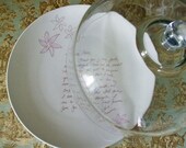 Personalized Gift, Mother's Day, Serving, Your Words, Thank-you, Parents Gift, 12 inch Cake Plate with Hand painted flowers and Glass Dome