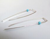 Minimalist Forged Silver and Gem Earrings