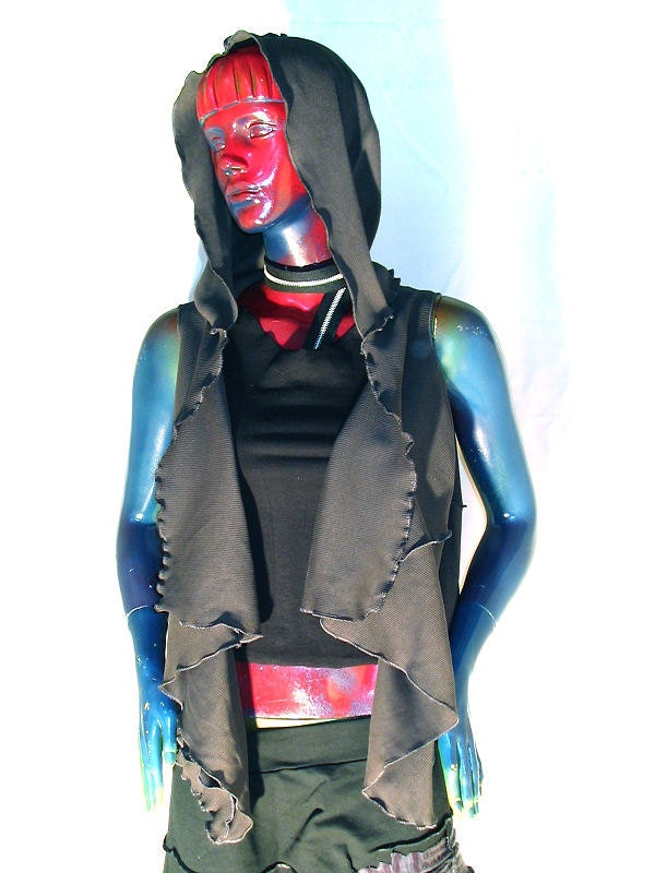 Amazing asymmetric sleeveless jacket
