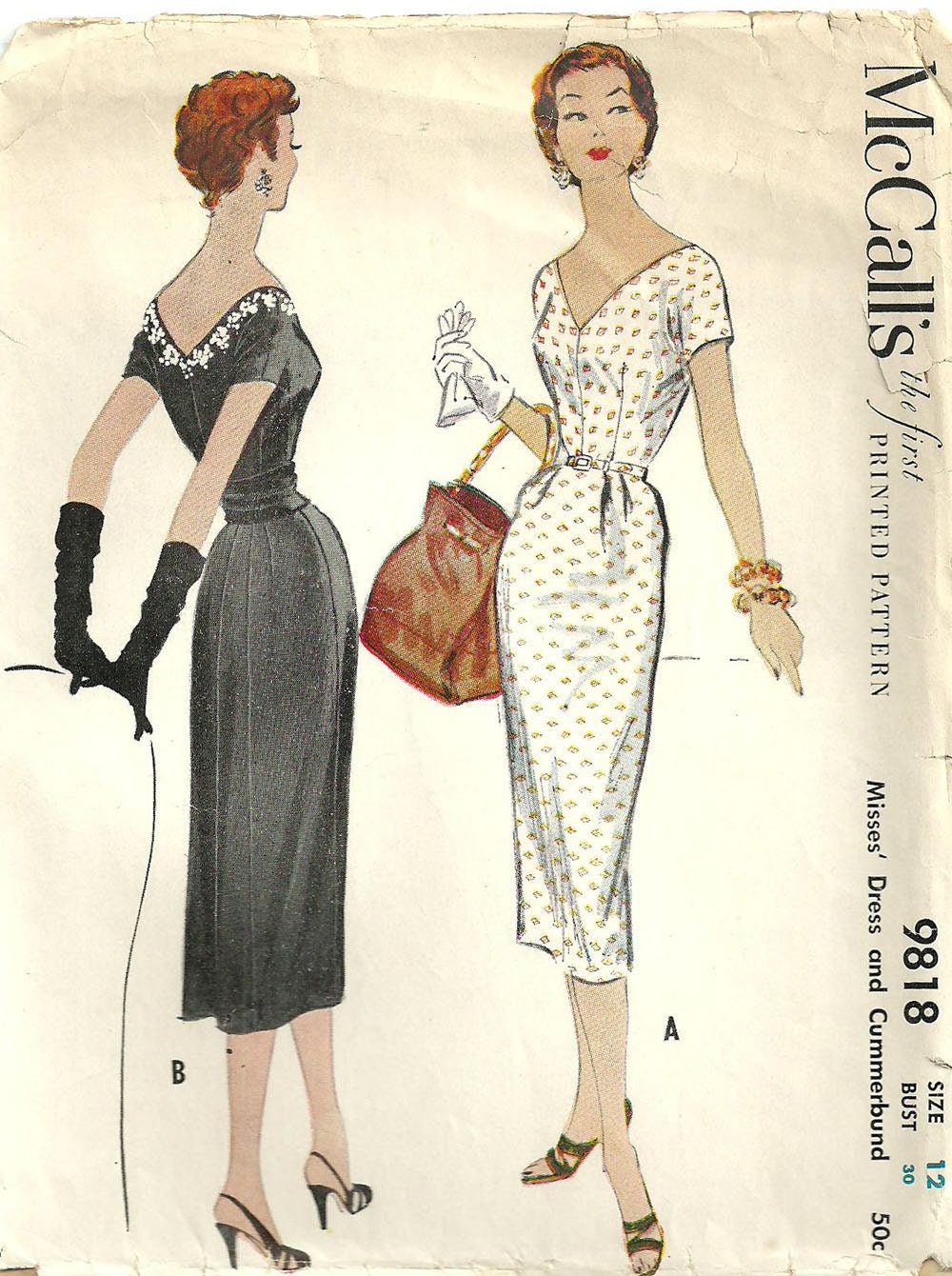 Vintage Fifties Sewing Pattern from McCalls 9818