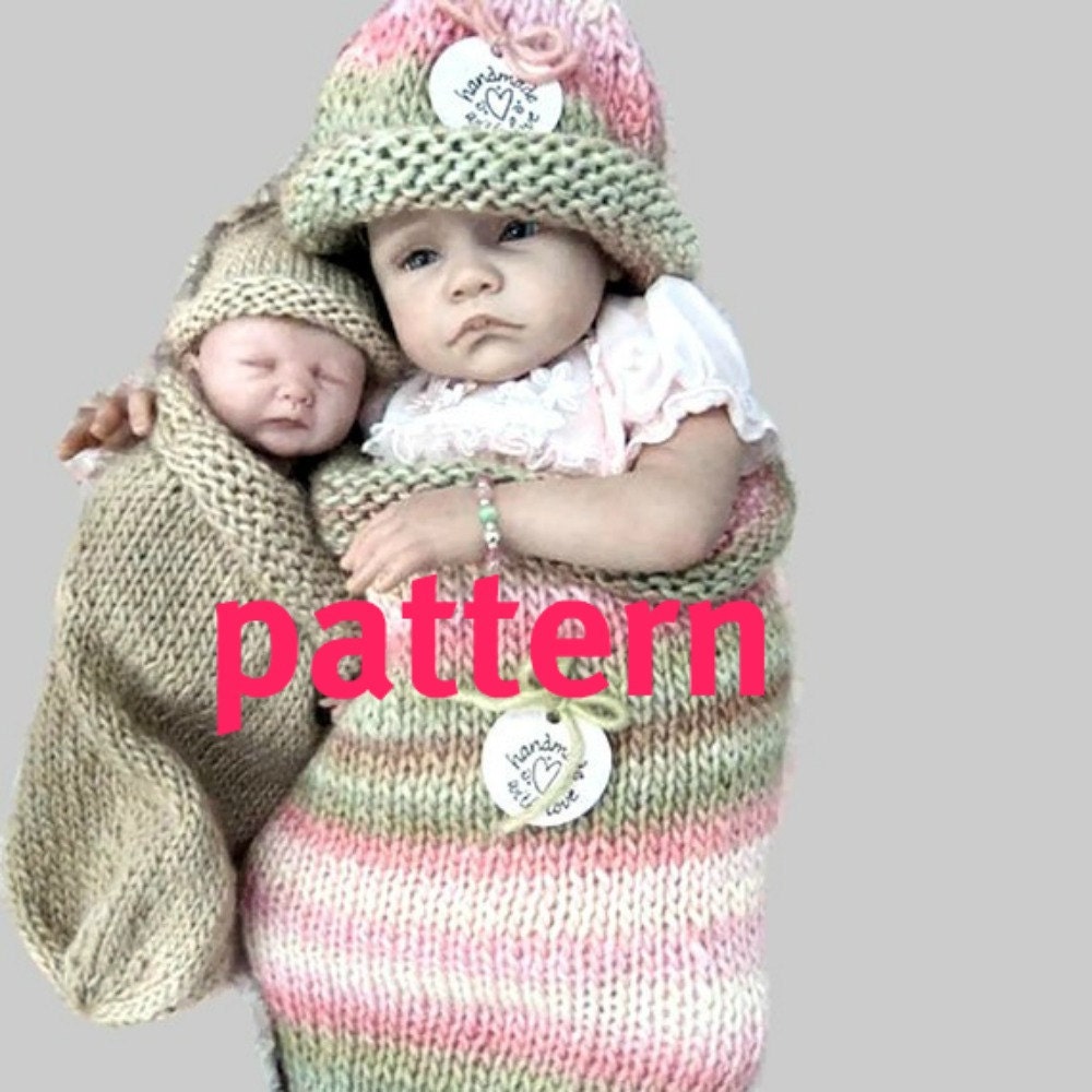KNITTING PATTERN Reborn Doll Cocoon and Hat, Sell What You Make, Instant Download