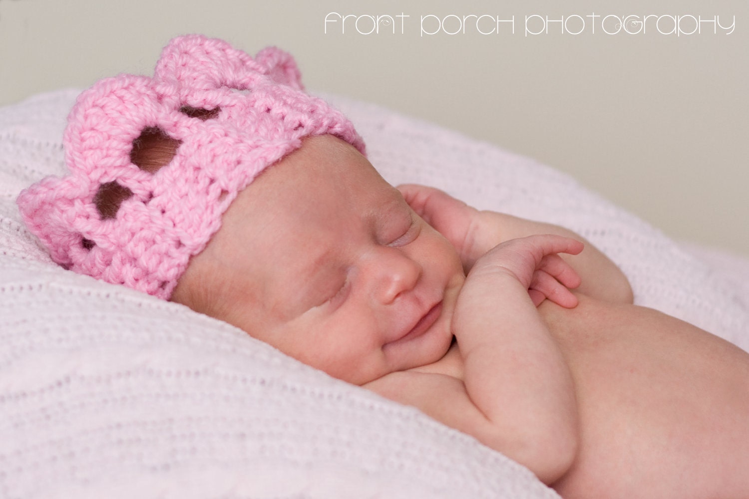 Pink Baby Crown, Photography Prop Crocheted for Princess Girls