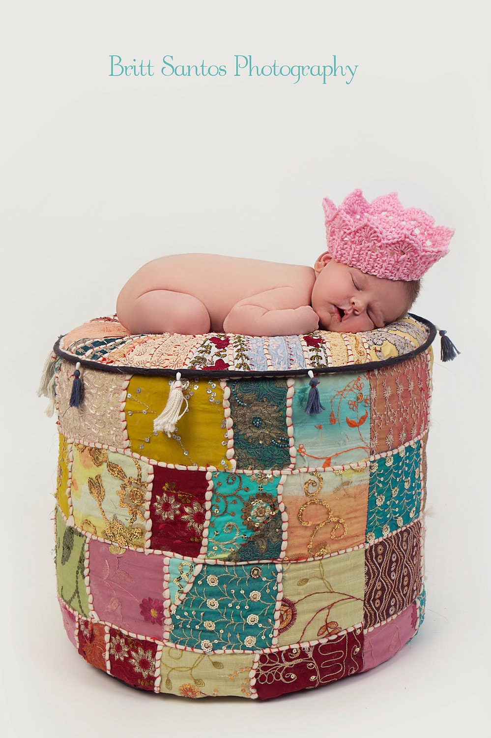 Pink Baby Crown, Photography Prop Crocheted for Princess Girls