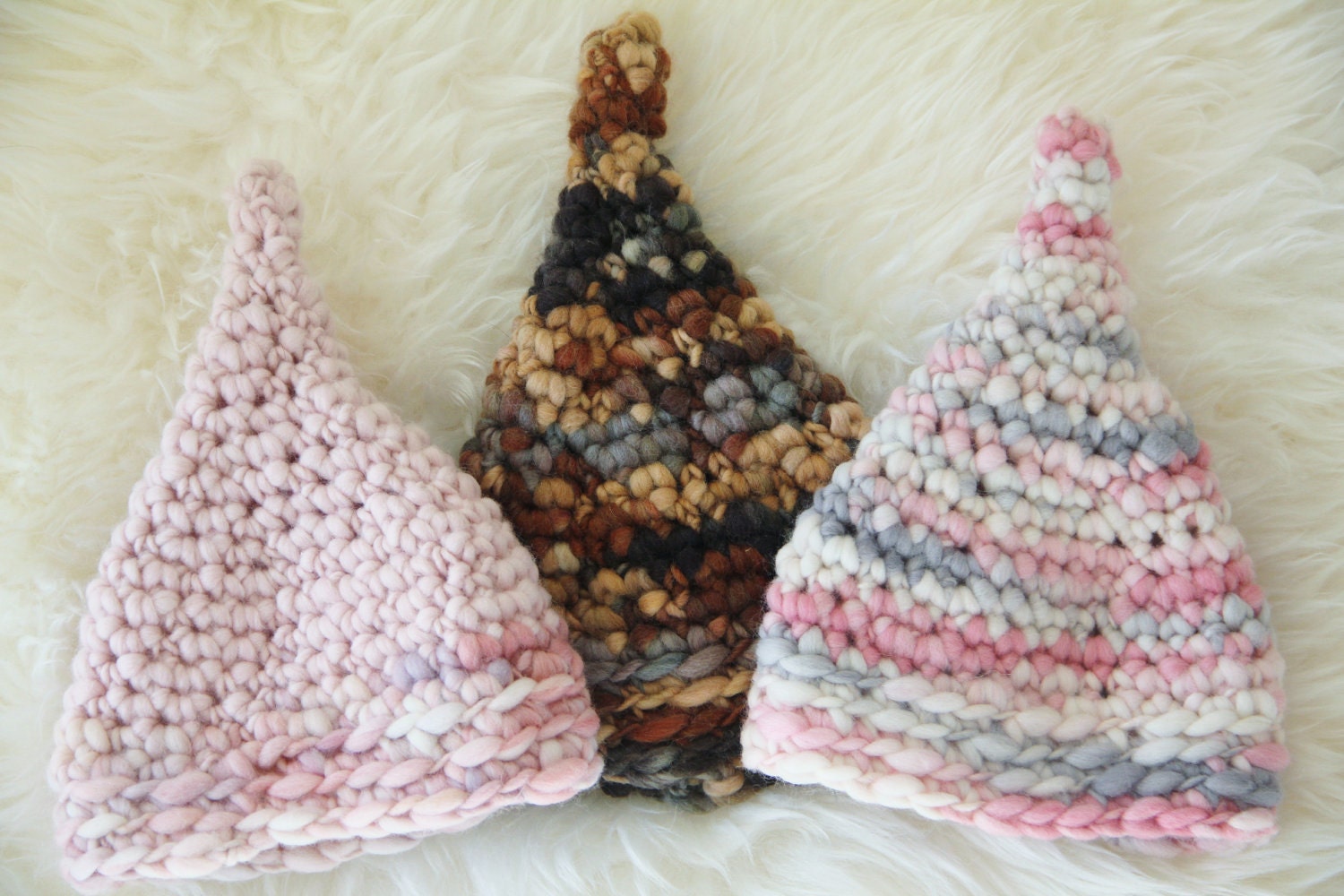 Pixie Gnome Hat CROCHET PATTERN, Newborn Thick and Thin Photography Prop, Sell What You Make, Instant Download