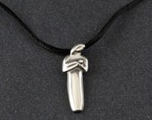 Motherhood Sterling Silver Necklace on Black Satin Cord