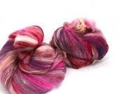 Very Berry Desert - Spinning fibre - Fiber Batt - Roving  UK - Soya Silk - Sparkle