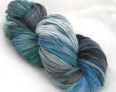 Lagoon - Hand Dyed Yarn - Wool - Thick n' Thin - Hand Painted - Blue Green Teal Sky