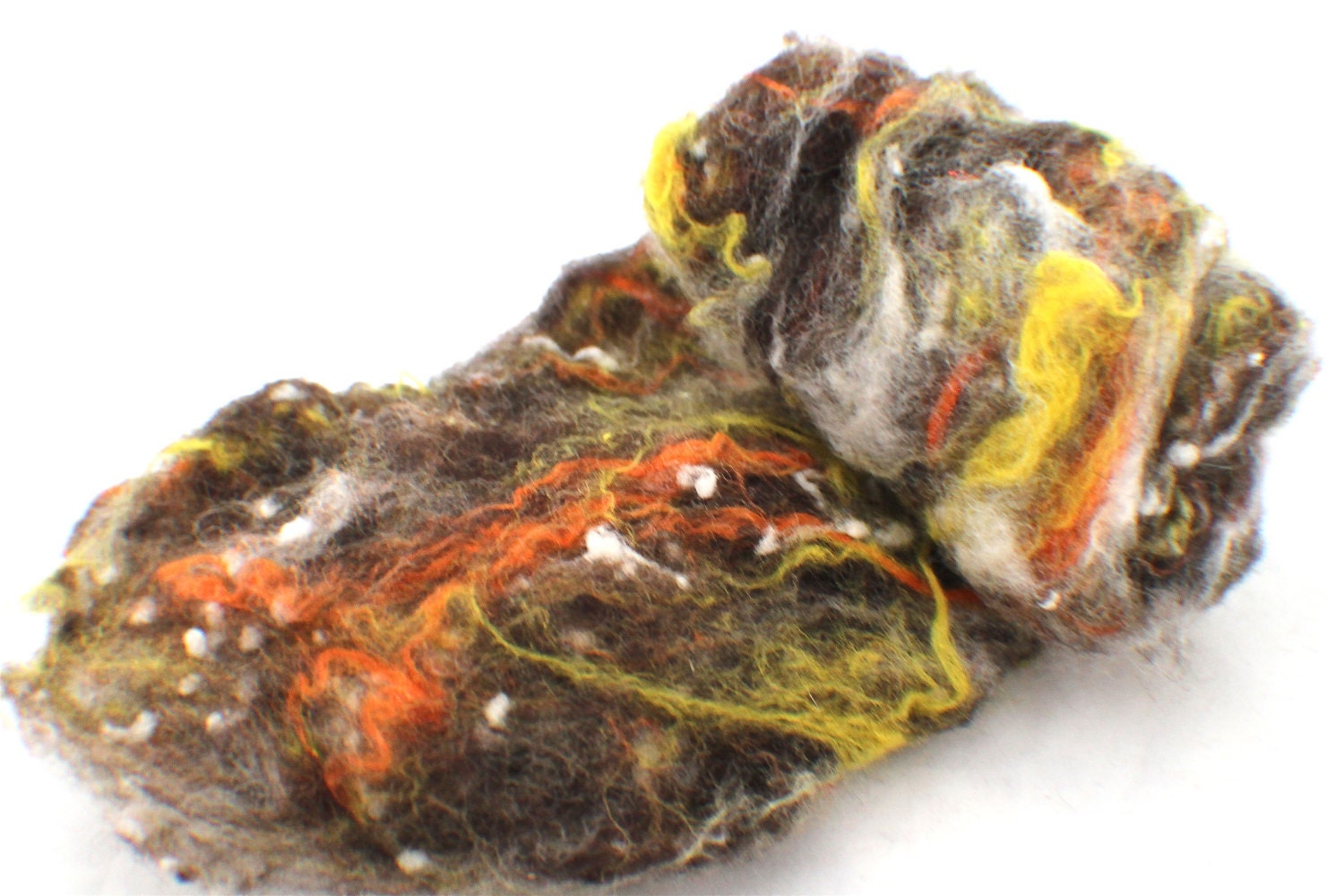 Fireworks  - Spinning fibre -Fiber Batt -Roving  UK - Organic Wool