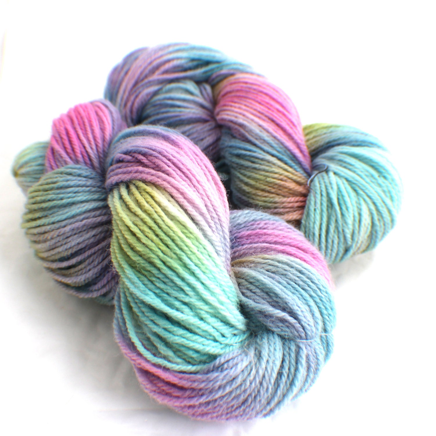 OPAL - Hand Dyed Yarn - Hand Painted Wool  - Green - Pink - Blue - Purple - Worsted