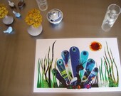 Laminated Peacock Placemat