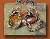 Lone Rose, Antiqued Copper and Brass earrings, ThePurpleLilyDesigns